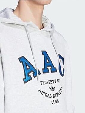 adidas Gray Hoodie with Blue Varsity Letters